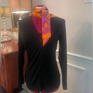 Black long sleeve with neckline cut